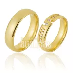 Aliança de Ouro com Diamantes