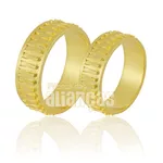 Alianças De Noivado e Casamento Em Ouro Amarelo 18k 