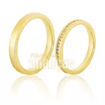 Par De Alianças De Ouro Amarelo 18k