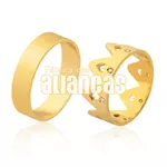 Alianças De Noivado e Casamento Em Ouro Amarelo 18k 