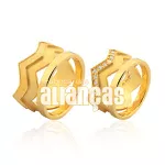 Par De Alianças De Ouro Amarelo 18k
