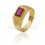Anel Masculino Em Ouro Amarelo 18k 0,750 A-04