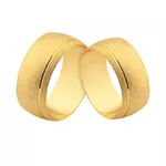 Alianças De Ouro Diamantada Com Friso Lateral