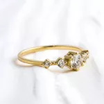 Anel Noivado Ouro18k - Anny Zircônia