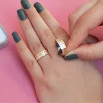 PAR ALIANÇA DE CASAMENTO OURO E PRATA - Modelo Lis