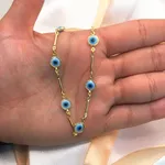 Tornozeleira Banhada á Ouro - Olho Grego 