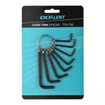 Jogo com 8 Chaves Torx L 60 c Aço Carbono Com Argola T9 A T40