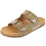 Papete Feminina Pedraria Dourado