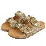 Papete Feminina Pedraria Dourado