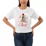 Camiseta Santa Teresinha Feminina Católica Algodão Preto