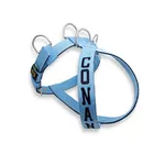 Peitoral Para Cachorro Personalizado Azul Claro e Preto