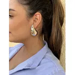 Brinco Argola Gota Maxi Ródio Branco