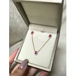 Conjunto Oval Joinha Pink Banhado a Ouro
