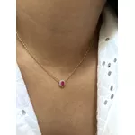 Conjunto Oval Joinha Pink Banhado a Ouro