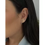 Brinco Ear Hook Filete Banhado a Ródio Branco 