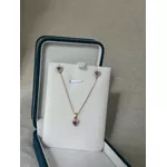 Conjunto Coração Ametista Banhado a Ouro 