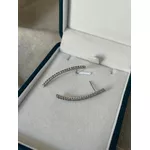  Brinco Ear Cuff Filete Zircônia Banhado a Ródio Branco