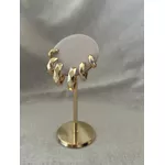 Trio Argolas Sextavadas Banhadas a Ouro