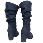 Bota Cano Alto - Gisele, Jeans Escuro