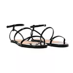 Rasteira Flat - Lucy, Preto.