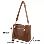 Kit Bolsa Baú Média e Carteira Lisa - Caramelo