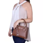 Kit Bolsa Baú Média e Carteira Lisa - Caramelo