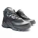 Bota Coturno Em Couro Militar Armata V-Max - Preto Liso + Meia Preta