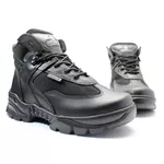 Bota Coturno Em Couro Militar Armata V-Max - Preto Liso + Meia Preta