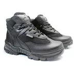 Bota Coturno Em Couro Militar Armata V-Max - Preto Liso + Meia Preta