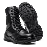 Bota Coturno Em Couro Militar Armata Leopard- Preto Liso