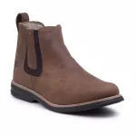 Botina Masculina Chelsea Farm Em Couro Legítimo Café