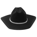 Chapéu Feminino Country Bandinha De Strass Azul