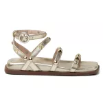 Sandália Papete Flatform Malu Com Amarração Dourada
