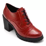 Bota Feminina Ankle Em Couro Legítimo Verniz Vermelho
