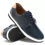 Sapatênis Casual 100% Couro Masculino Marinho - Ref. 3115