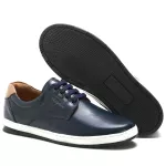 Sapatênis Casual 100% Couro Masculino Marinho - Ref. 3115