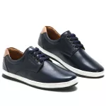 Sapatênis Casual 100% Couro Masculino Marinho - Ref. 3115