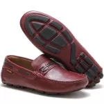 Sapato Mocassim Drive Masculino Bordô 100% Couro - Ref. 3460
