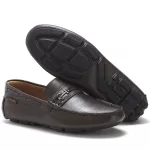 Sapato Mocassim Drive Masculino Café 100% Couro - Ref. 3460