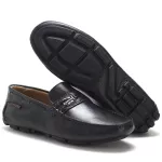 Sapato Mocassim Drive Masculino Preto 100% Couro - Ref. 3460