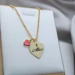 Colar Com Coração Personalizável Infantil Banhado à Ouro