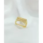 Anel Chapinha Vazado Com Detalhes De Zircônias Banhado a Ouro
