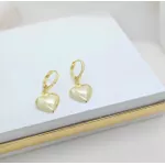 Brinco Argola Coração Liso Banhado a Ouro 