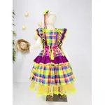 Vestido Junino luxo Premium Matutinha - estampa exclusiva digital