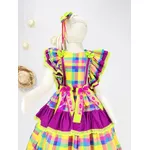 Vestido Junino luxo Premium Matutinha - estampa exclusiva digital
