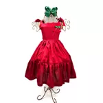 Vestido Mari laços vermelho escuro