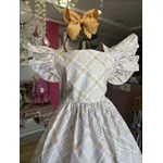 vestido Mell xadrez bege