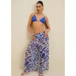 Calça Reta Tule Estampada