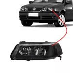 Farol Gol G3 1999 a 2005 Foco Duplo Fume Esquerdo Rufato