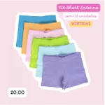 KIT SHORT INTERNO INFANTIL (CORES SORTIDAS) - 02 UNIDADES